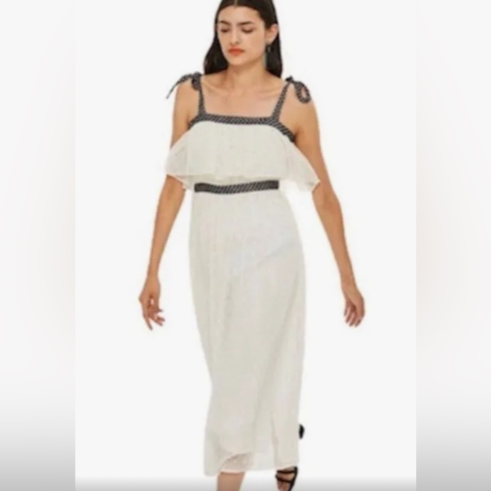 Topshop dress boho black and white size 4